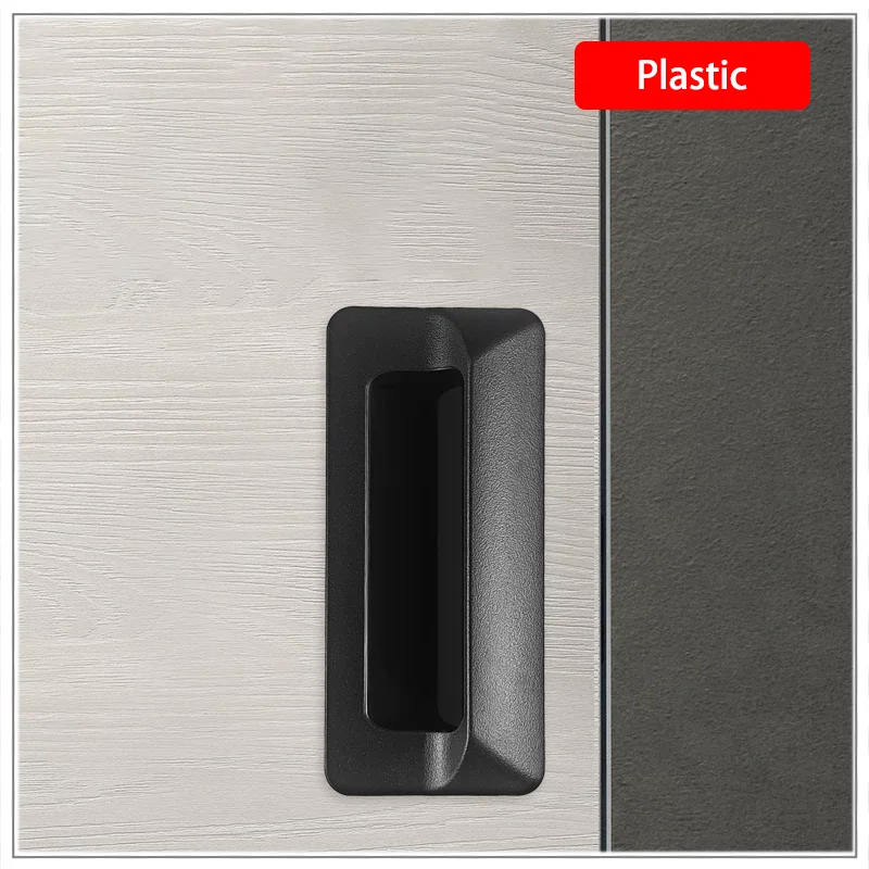 

14pcs Black Plastic Embedded Concealed Handles for Industrial Electrical Network Box Cabinet Door Drawer Set of 14