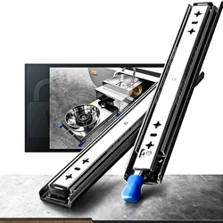 53MM Heavy Duty Drawer Slides with Lock Full Extension Ball Bearing Locking Rails Glides Industrial Heavywight Slider Runners