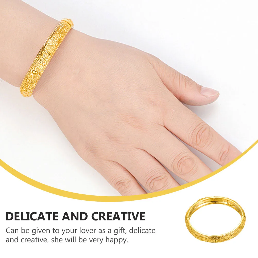 

1pc Dragon Bracelet Ethnic Style Bangle Golden Durable Creative Women Fashion Jewelry Gift For Daily Party Travel Use