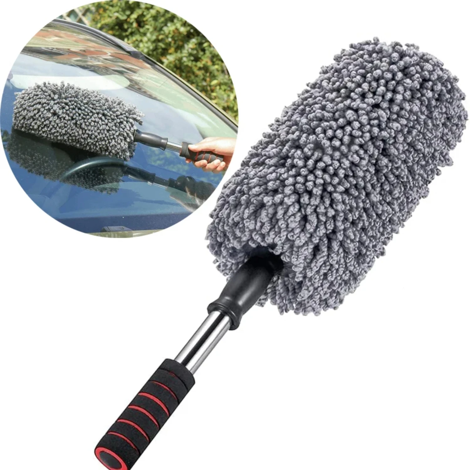 

Gentle and Extendable Microfiber Car Duster - Scratch Free Supplies for Easy Dust and Dirt Removal - Ideal for Cars, SUVs, Truck