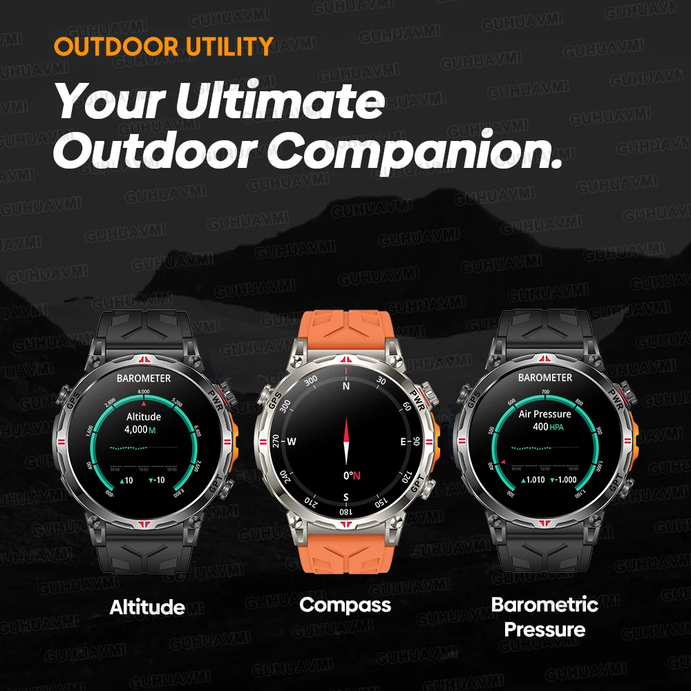 2025new esportes ao ar livre gps smartwatch ciclismo corrida nadar gps pista bússola altímetro chat gtp 5atm à prova dwaterproof água chamada smartwatch masculino