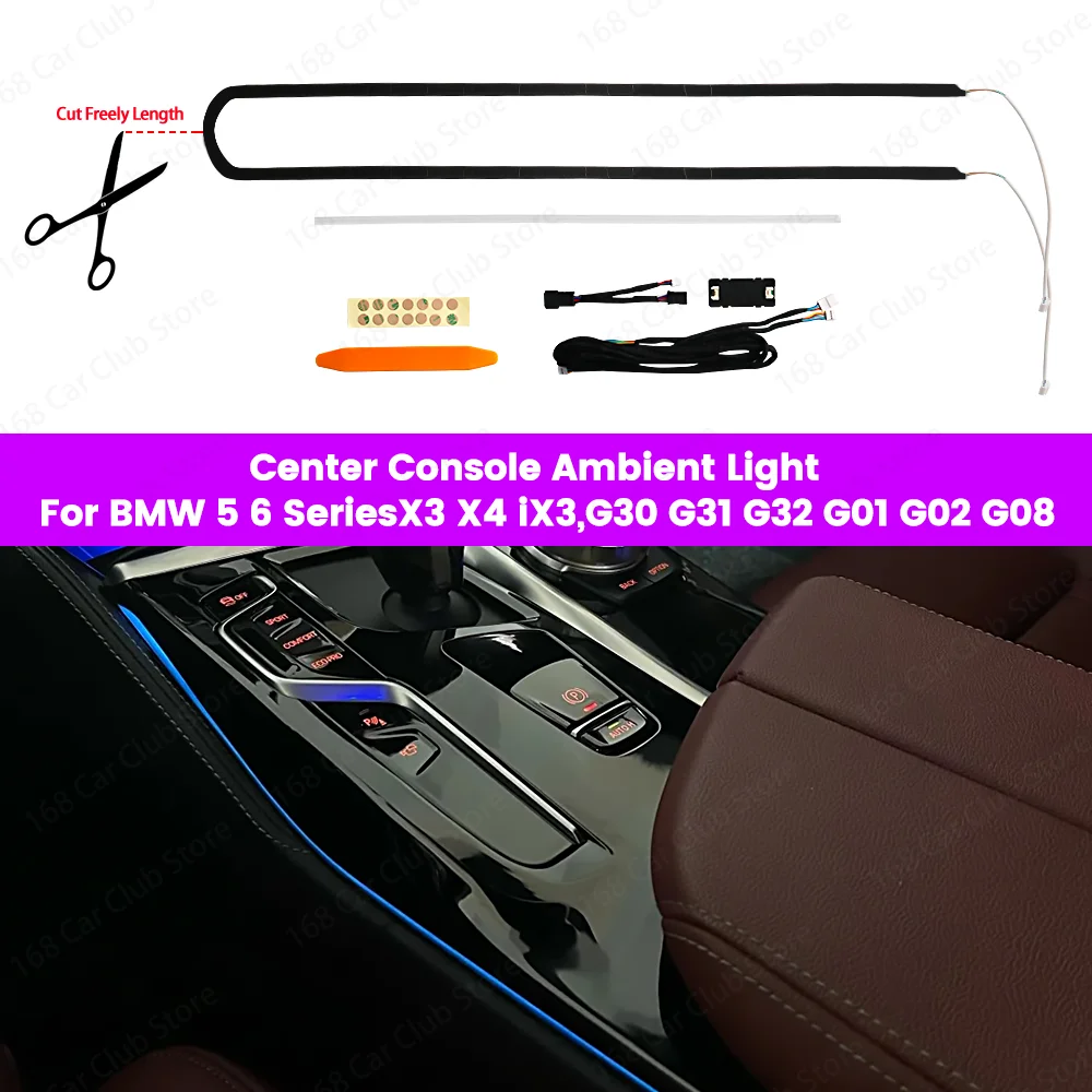 

LED 11 Color Ambient Light Central Control Saddle Light For BMW 5 6 Series X3 X4 iX3, G30 G31 G32 G01 G02 G08 Car
