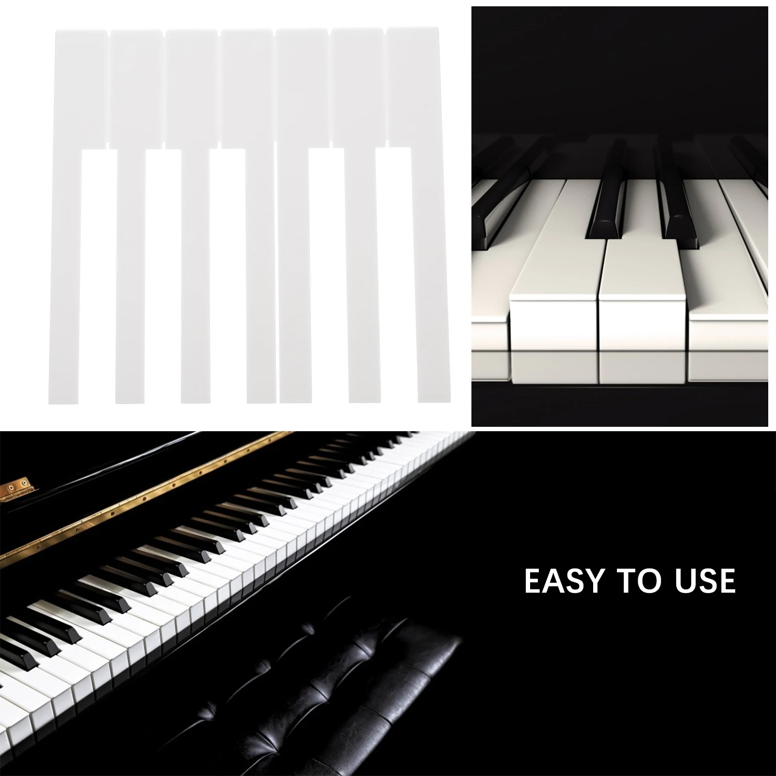 

52Pcs Practical Upright Piano Parts Exquisite Workmanship Accessories White Piano Keytops Musical Instrument Supplies