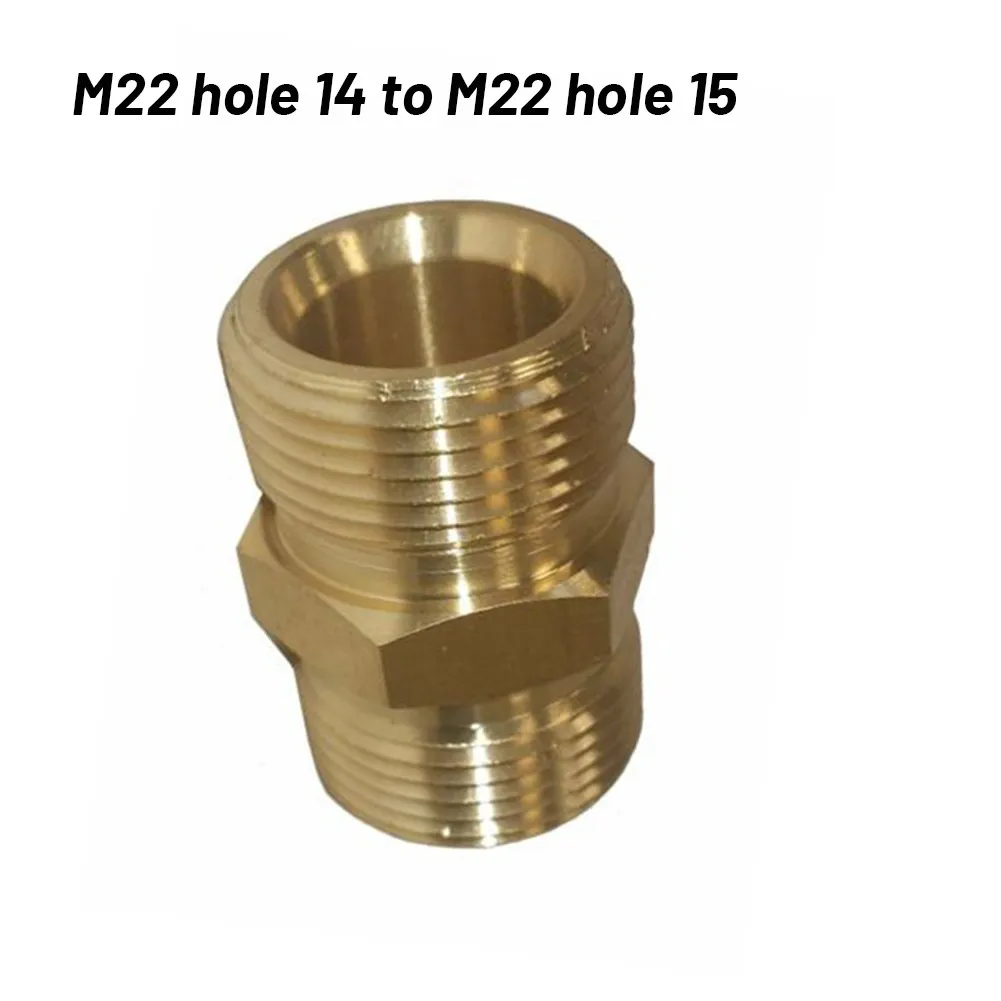 Sturdy and Reliable M22 14mm to M22 15mm Conversion Adaptor for Pressure Washer Hose Outlet with Double Inner Cable Joint