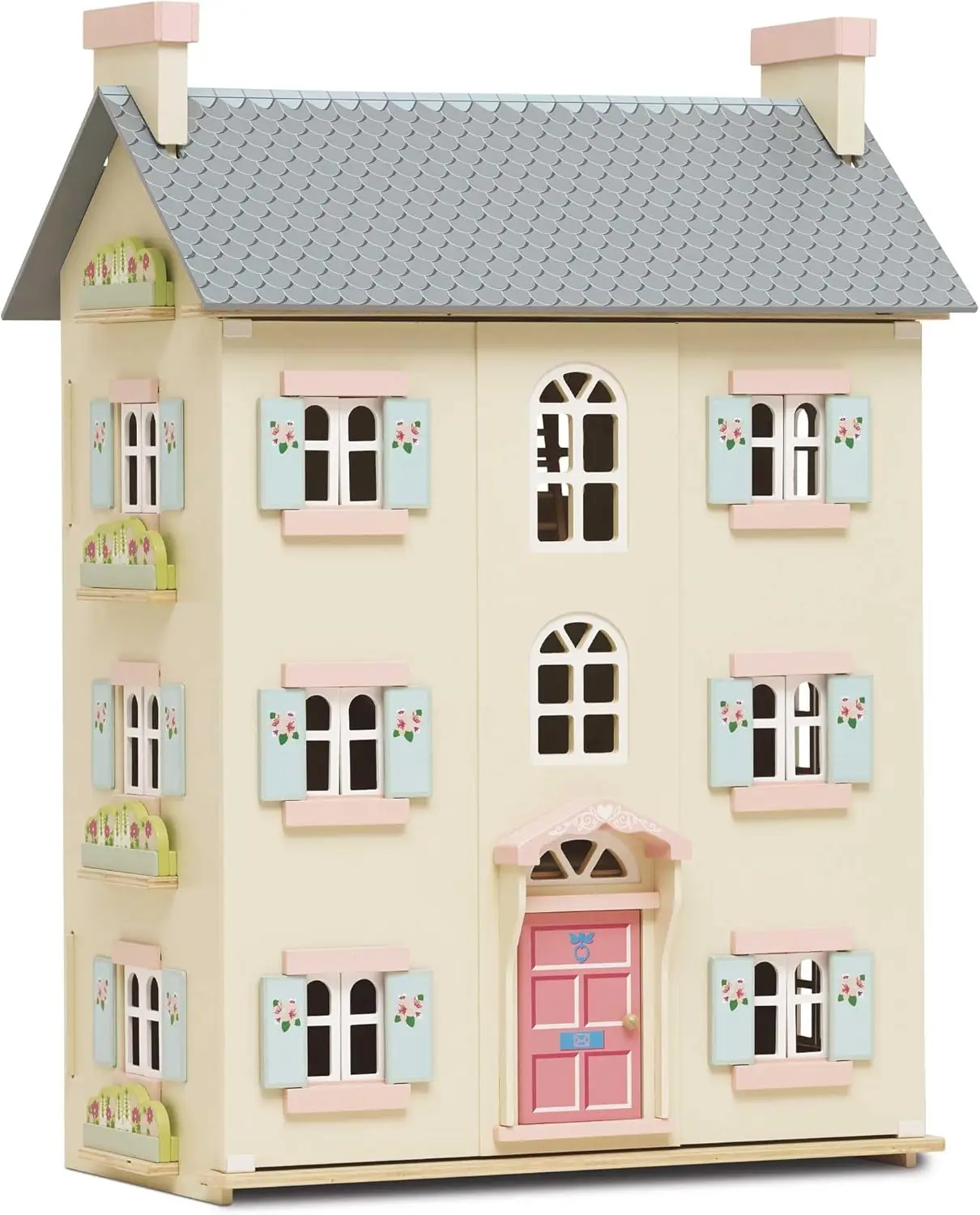 

Gorgeous Cherry Tree Hall Large 4 Storey Wooden Doll House Play Set For Girls or Boys | Great As A Gift | Suitable for Ages 3+
