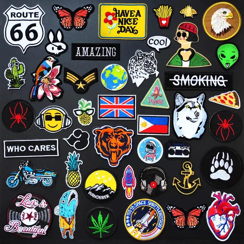 AMAZING WHO CARES COOL DIY Embroidery Badge Applique Clothes Ironing Clothing Sewing Supplies Decorative Badges Butterfly