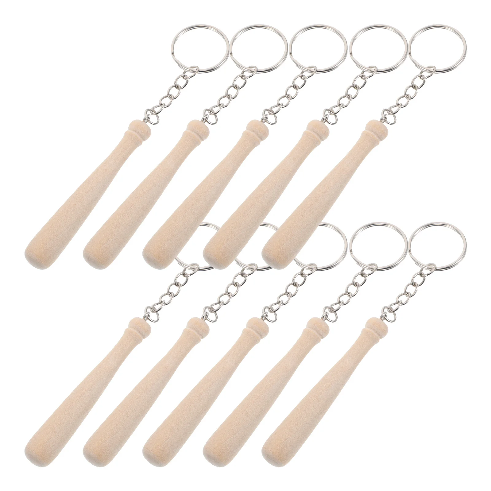 

10Pcs Mini Baseball Bat Keychain Wooden Pendant Sports Accessories for Backpacks Car Keys Baseball Craft Charms