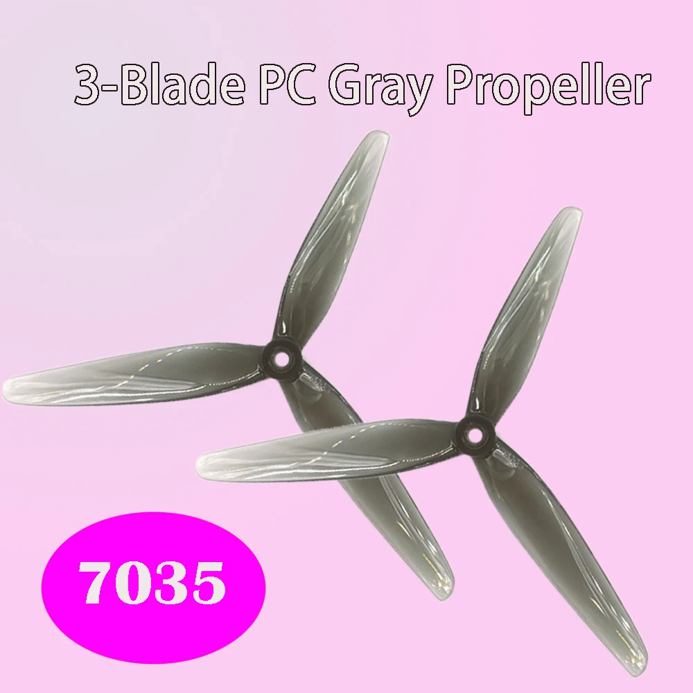 High Quality 10Pairs CW CCW 7inch 7035 3-Blade PC Propeller Prop Translucent Gray for Fpv Freestyle Long Range Cinelifter Drone