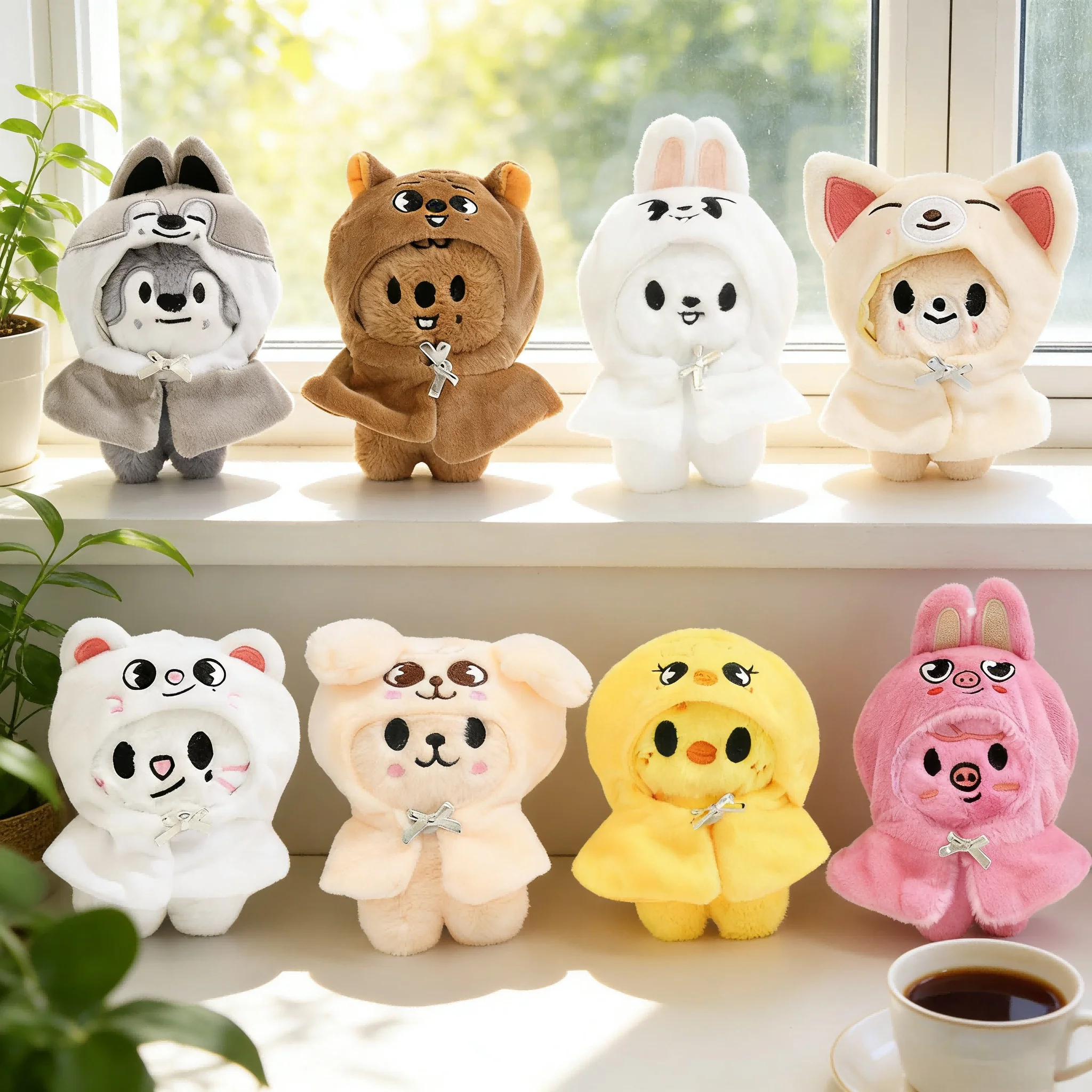 

12 см Kpop StrayKids новый SKZOO поп-музыкальная группа тематическая вечеринка плащ серии милый мультяшный плюшевый брелок кукла кулон подарочная коллекция