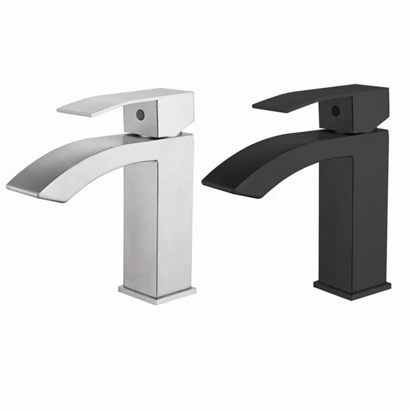 Waterfall Basin Wash Faucet Sink Water Tap Single Handle Single Hole Hot Cold Water Mixer Tap for Bathroom Hardware Accessories