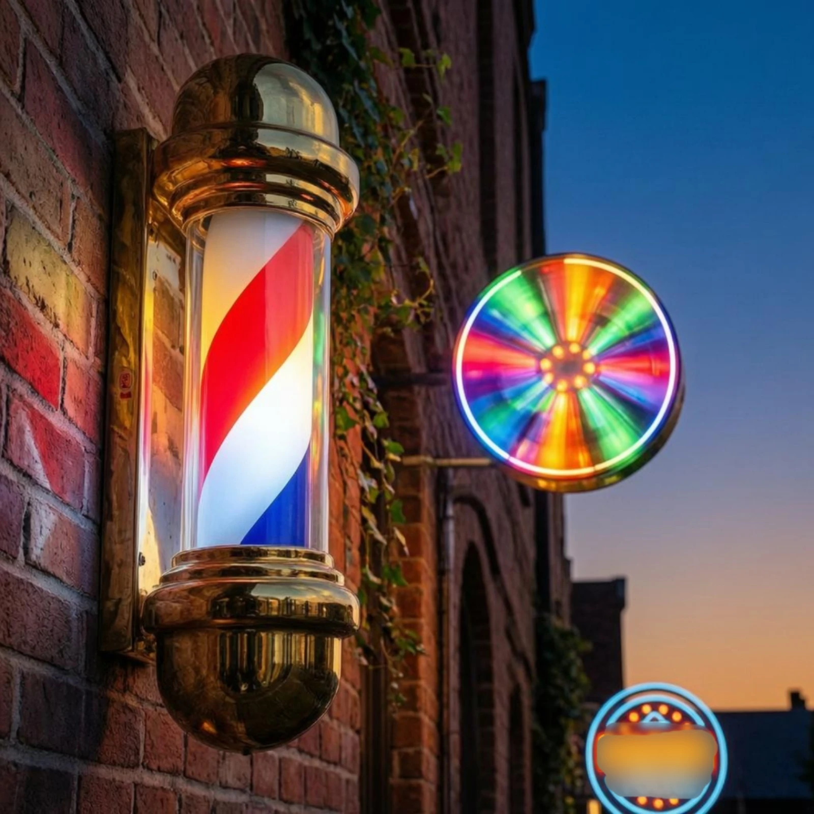 Wall-mounted Shop Sign Striped Cylindrical LED Light Rotating Display Lamp High Brightness for Barber Salon Front