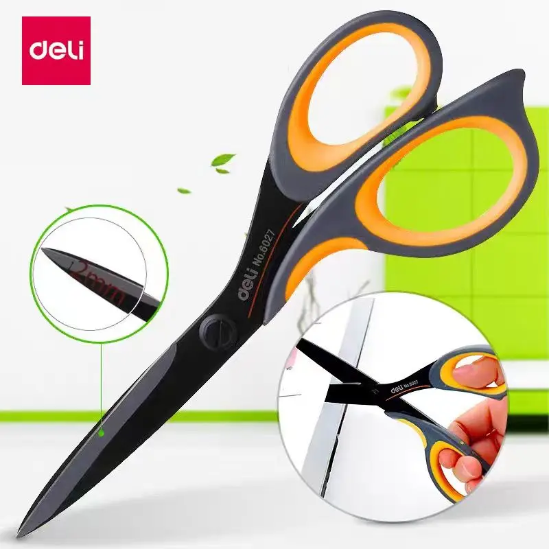 DELI Soft Handle Scissors for Office & Home Use - Durable Sharp Handcraft Scissors for Crafting & Office Supplies