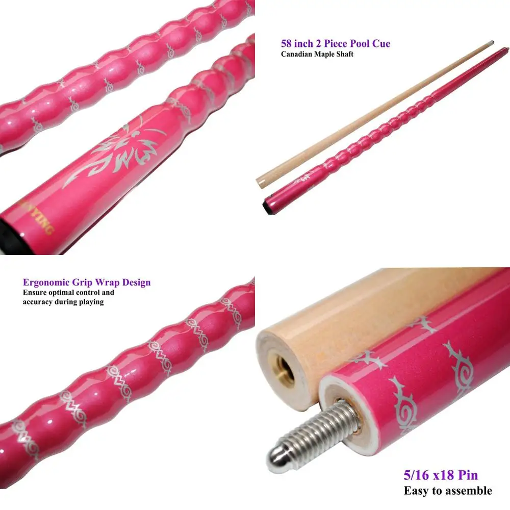 

Maple Hardwood 2-Piece Pool Cue Stick, Ergonomic Design, 13mm Diameter, 19-21oz Weights