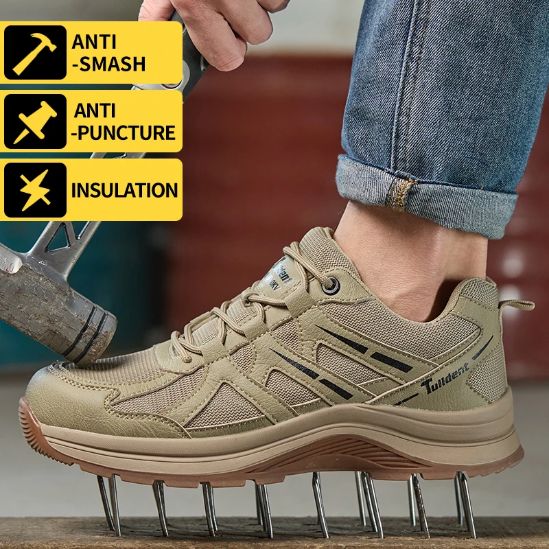 

Мужские утепленные защитные ботинки с пластиковым носком, электроизолированные, нескользящие, с защитой от проколов, для комфорта на работе