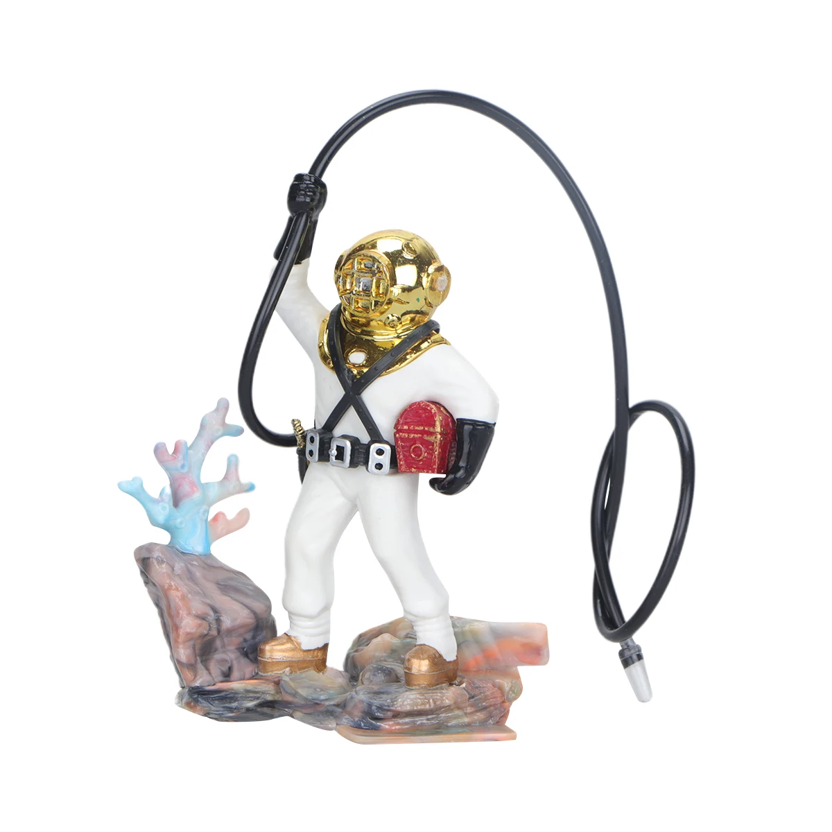 

Diver Fish Decoration Resin Scuba Aquarium Underwater Aquarium Treasure Ornament Frog Ornaments Home Office Pet Supplies