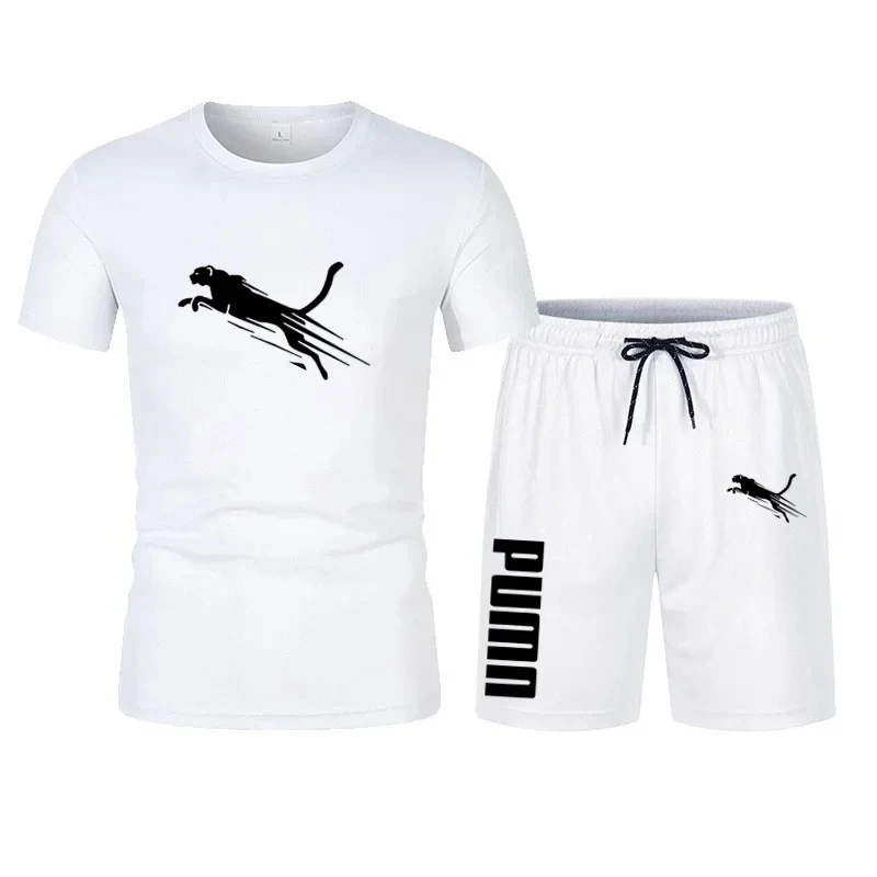 2024 New Summer Men\'s clothing short-sleeved T-shirt + five-point shorts 2-piece set tracksuit fashion jogging casual Men\'s sets