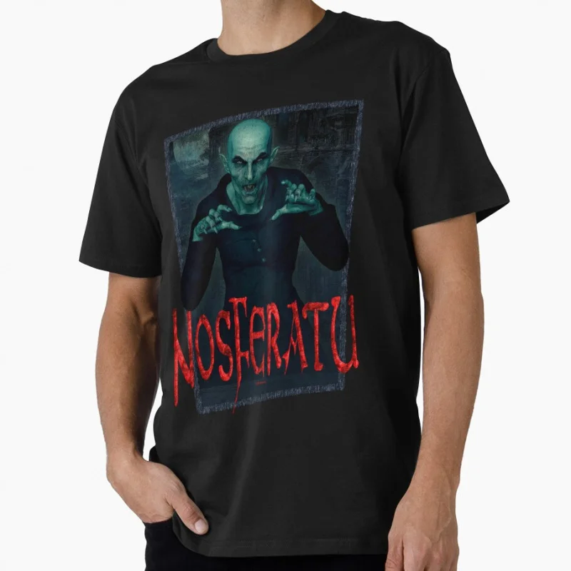 

80s Gothic Horror movie Nosferatu Vampire Scary Halloween Gift T shirt Large size Tops 100% cotton printed Clothes