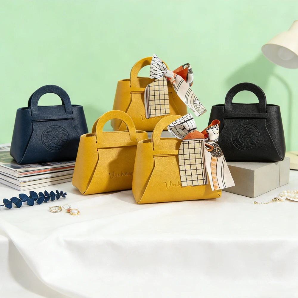 

100 шт./лот, Новая роскошная сумка из искусственной кожи, милая однотонная мини-сумочка 12x5.5x13 см для хранения косметики и конфет, подарочная сумка, товар для умного дома