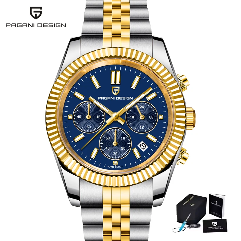 

Новинка 2024, мужские кварцевые часы PAGANI DESIGN PD1814, роскошные водонепроницаемые светящиеся наручные часы из нержавеющей стали, спортивные Reloj Hombre