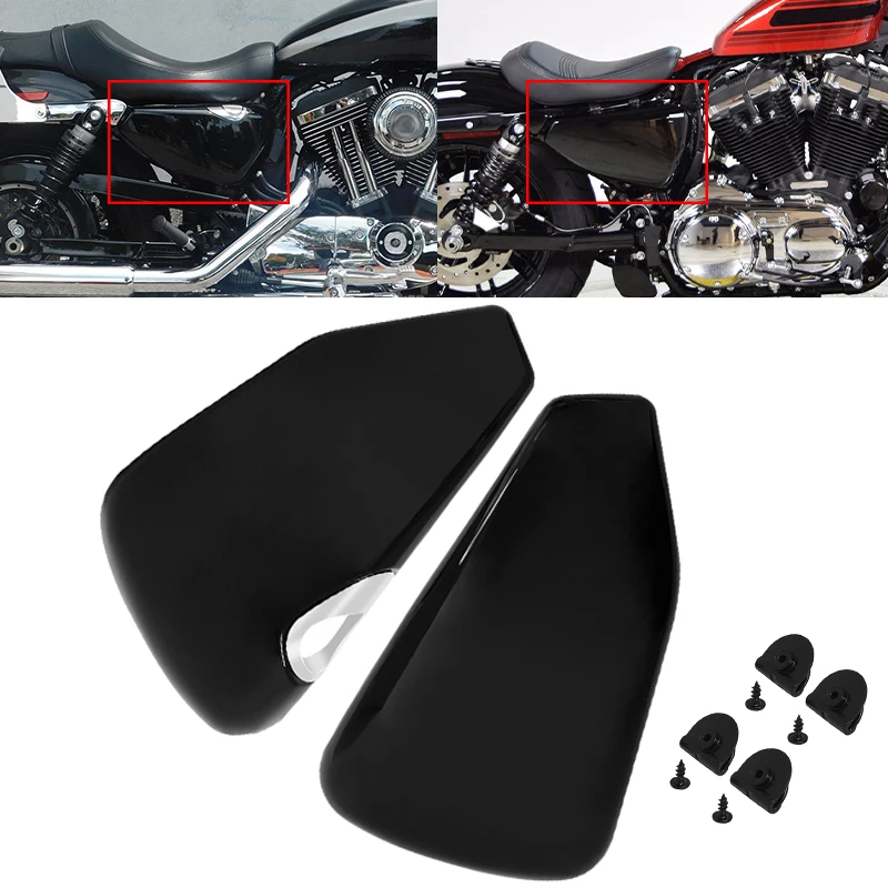 

Motorcycle Black Right Left Side Battery Protection Fairing Cover Accessories For Harley Sportster XL Iron 883 1200 48 72 14-up