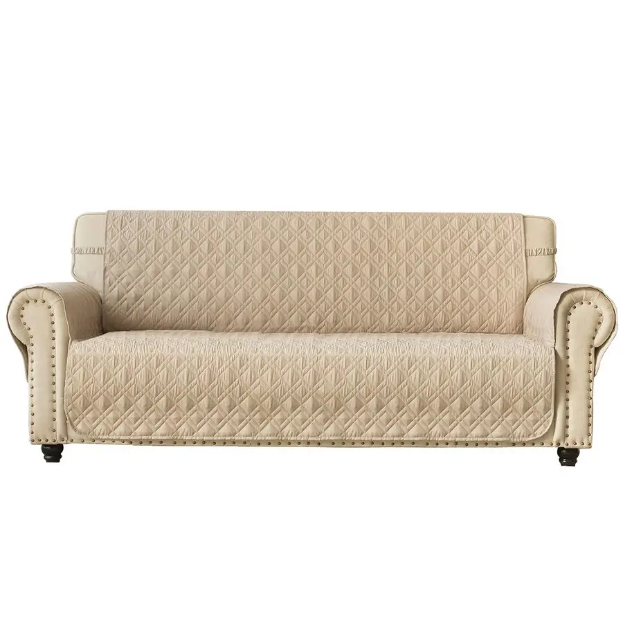 

Couch Sofa Slipcover 100 Waterproof Nonslip Quilted Furniture Protector for Dogs, Children, Pets, Machine Washable Beige, 68
