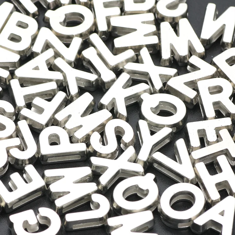 50pcs Mixed Big Hole Letter Beads Acrylic Alphabet Loose Spacer Beads For Jewelry Making Diy Bracelet Necklace Accessories