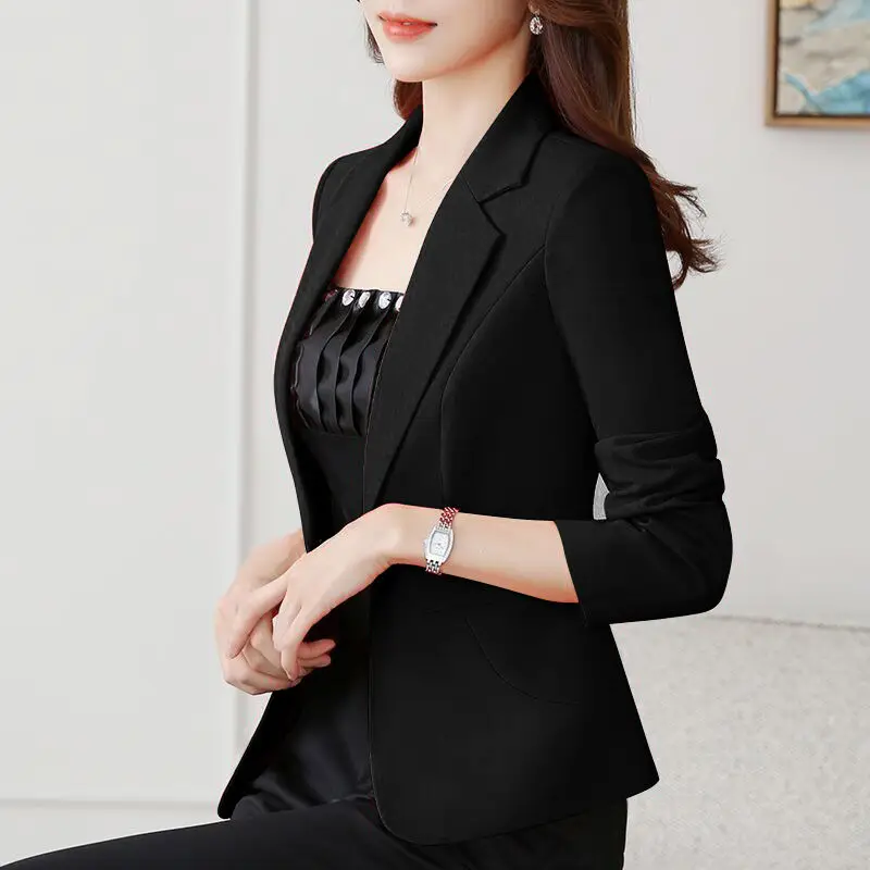 Suit female spring and autumn style fashion self-cultivation casual ladies Regular  Single Breasted Solid color one button