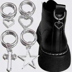 2pcs Cute Woman Boots Chains Cross Charms Shoe Buckles Decorations Canvas Board Shoes Accessories Creative Shoe Creative Jewelry