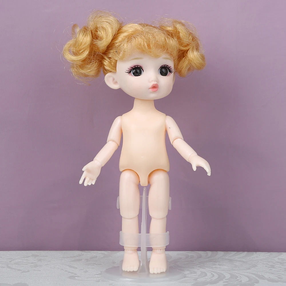 미니 소녀 귀여운 얼굴 16cm BJD 1/12 짧은 머리 수면 돼지 나체 바디 드레스업 패션 인형 소녀 선물 DIY 장난감