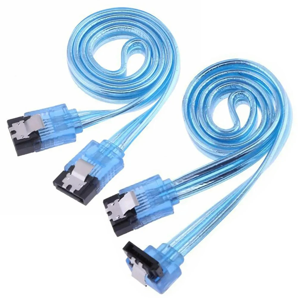 Cavo dati SATA 3.0 7 pin da 2 pezzi 90/180 gradi con chiusura a scatto cavo da 6 Gbps 0,5 M per computer desktop SATA III HDD SSD unità CD