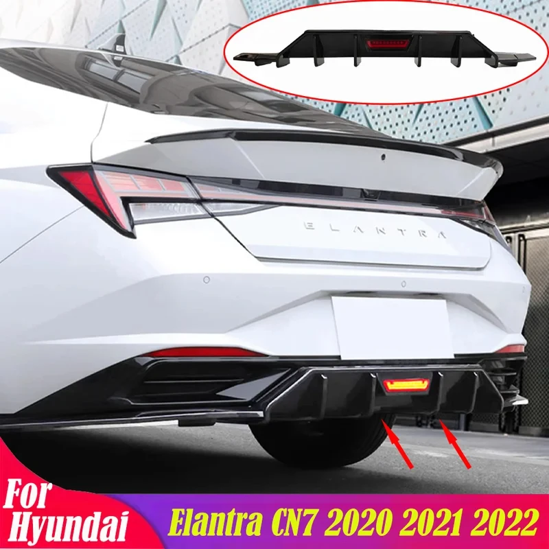 

High Quality Rear Bumper Diffuser Chin Spoiler Elantra CN7 2020-2022 Tuning Accessories