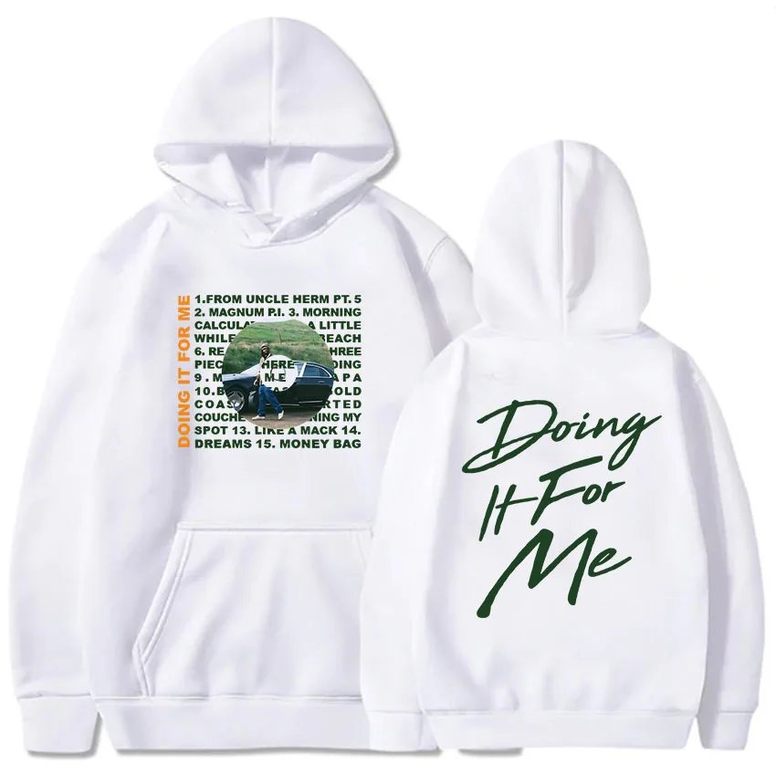 Doing It for Me Larry June Hoodies Winter Long Sleeve Hooded Sweatshirts Hip Hop Casual Unisex Streetwear Heavy Mental Clothing