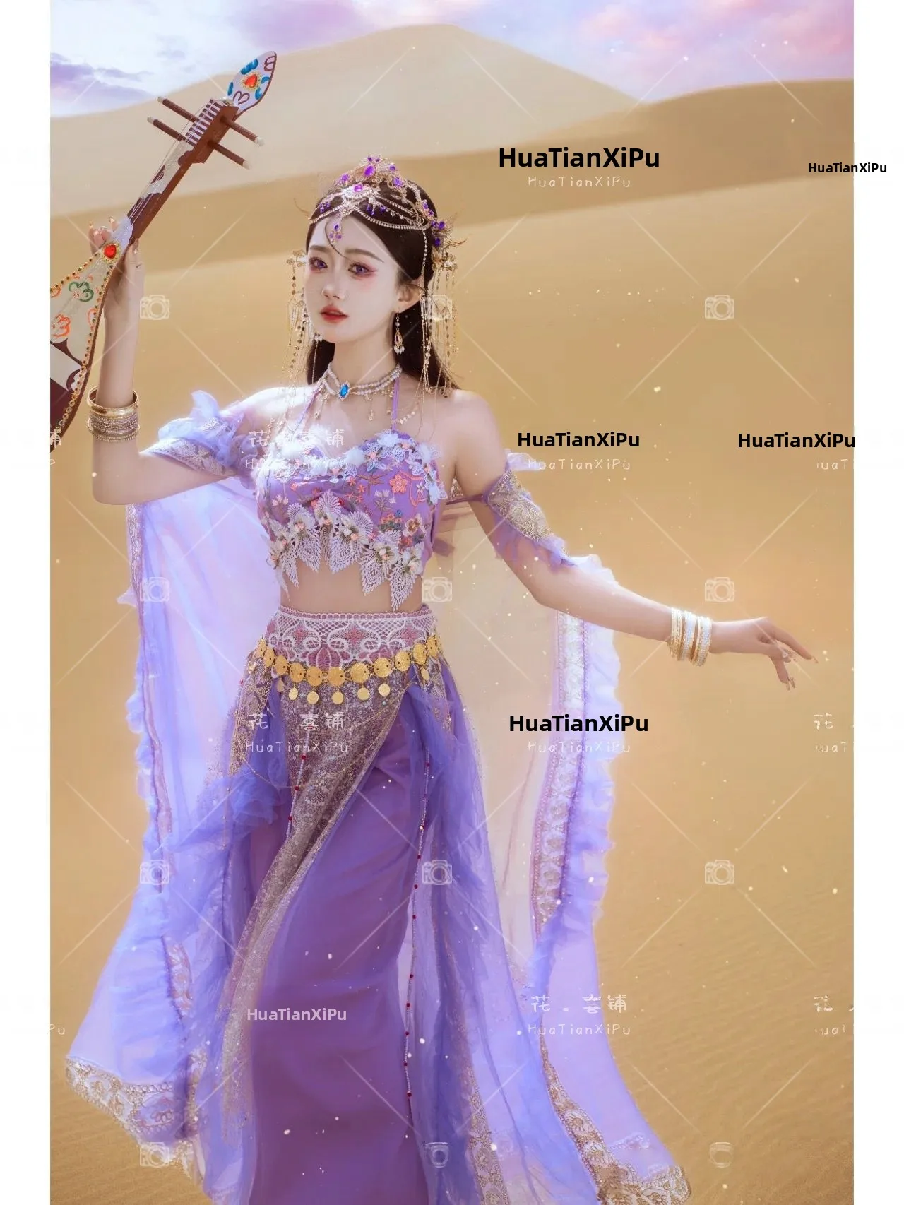 

New Princess of the West Style Ethnic Atmosphere Travel Photography Portrait Clothing Hot Dunhuang Flying Heaven Costume