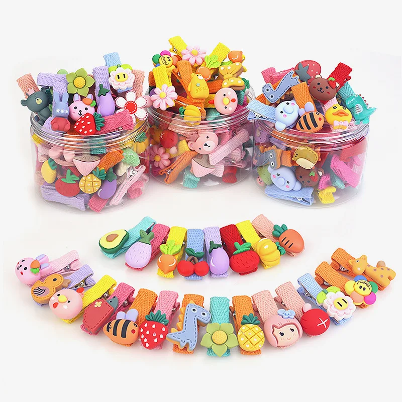 Exquisite All Lined Baby Accessories Girls Kawaii Animal Fruit Flowers Hair Clips Cute Headdress For Kids Toddlers Hair Pins