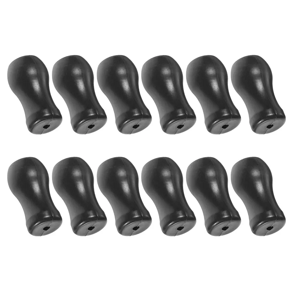 

12pcs Black PVC Curtain Cord Ends Pull Knobs Blind Replacement Parts Hanging Decor Accessories Window Blinds Tassels