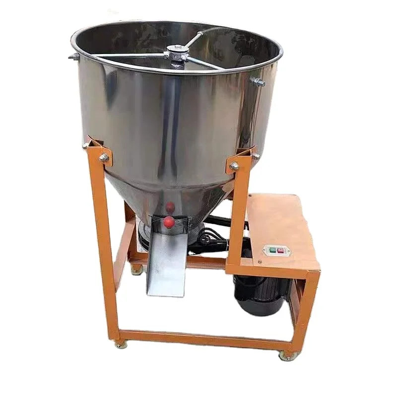 

Agricultural Animal feed mixer 50kg 75kg 120kg Vertical stainless steel feed mixer Seed coating machine