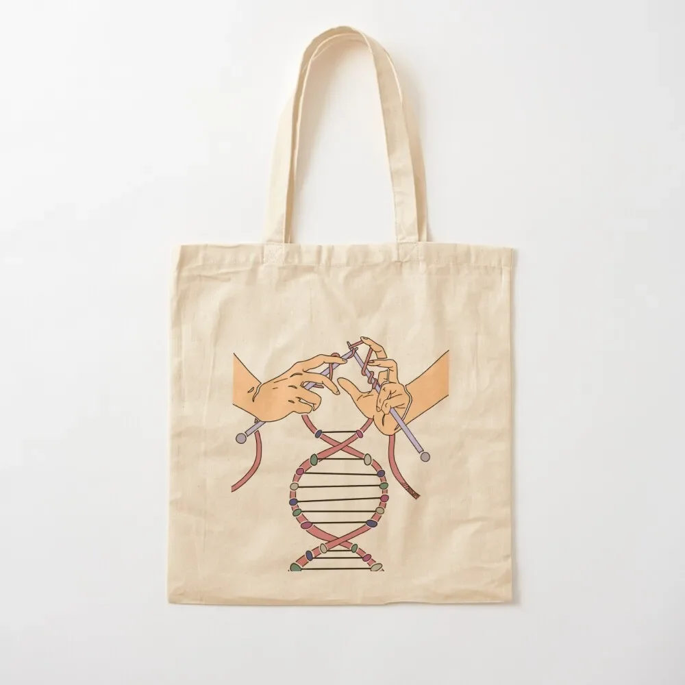 

Knitting Together Life (DNA) Tote Bag hand bag ladies foldable reusable bag