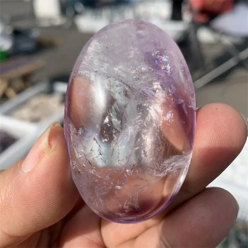 

600g Natural Crystal Quartz Palm Carving Healing Fengshui Stones Reiki Gifts Quartz Home Decoration Gifts 1PCS