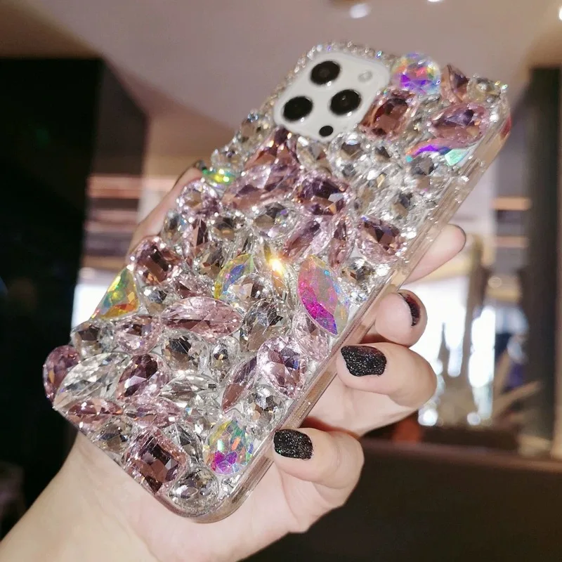 

Suitable for iPhone phones, an exquisite and luxurious water droplet-shaped burst-flash protective case that fully covers a