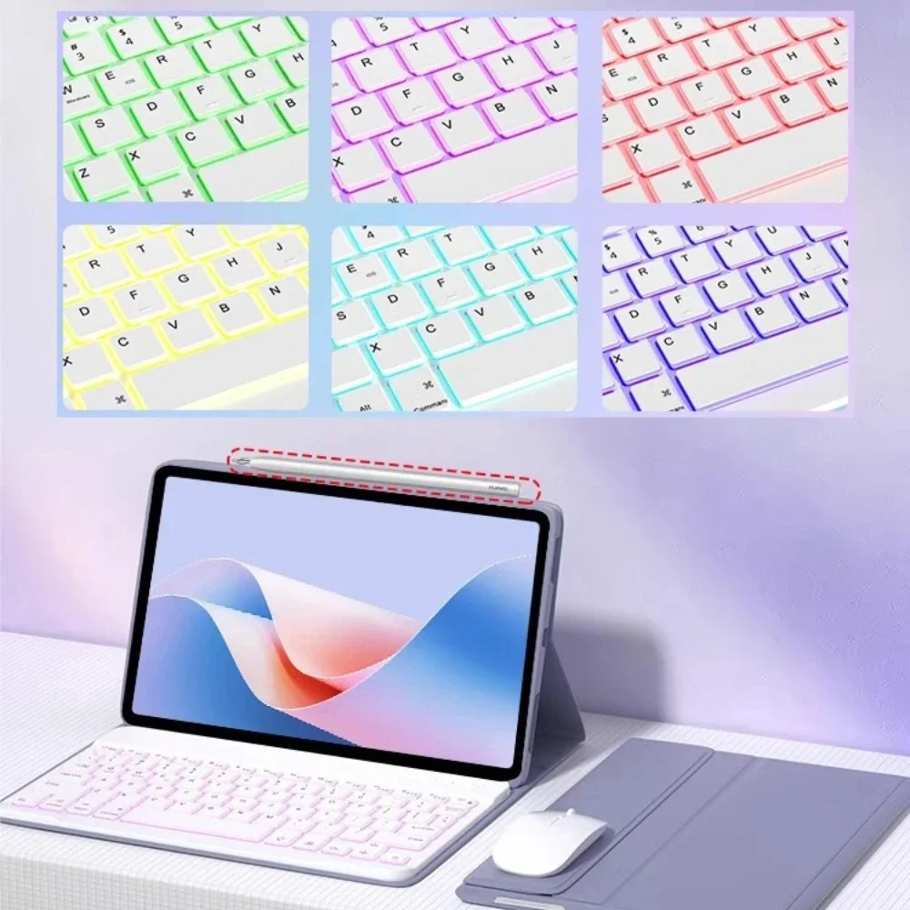 

Magnetic backlight Keyboard Cover For New Redmi Pad 2 11 inch Pro 12.1 2024 Case For Xiaomi Pad 8 7 Pro 11.2 " Shockproof Funda