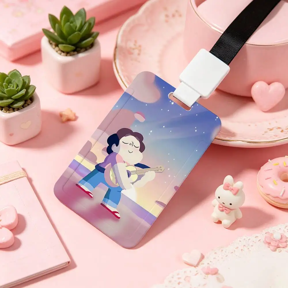Cute H-Steven Universe-W Employee ID Badge With Name Tag, Lanyard, High-end Work Badge, Card Holder, Student ID Badge