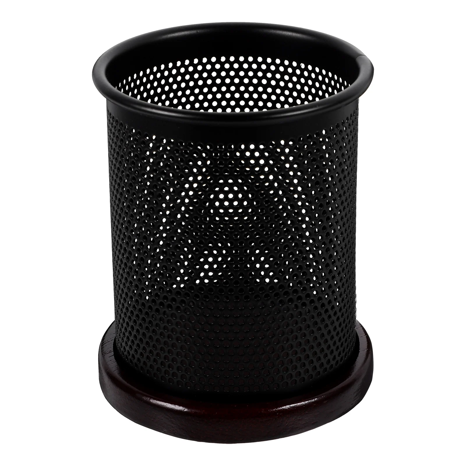 

Metal Hollow Pen Holder for Desk Unique Desktop Pencil Wooden Cup Office Decoration Stand Stationery Container Holders