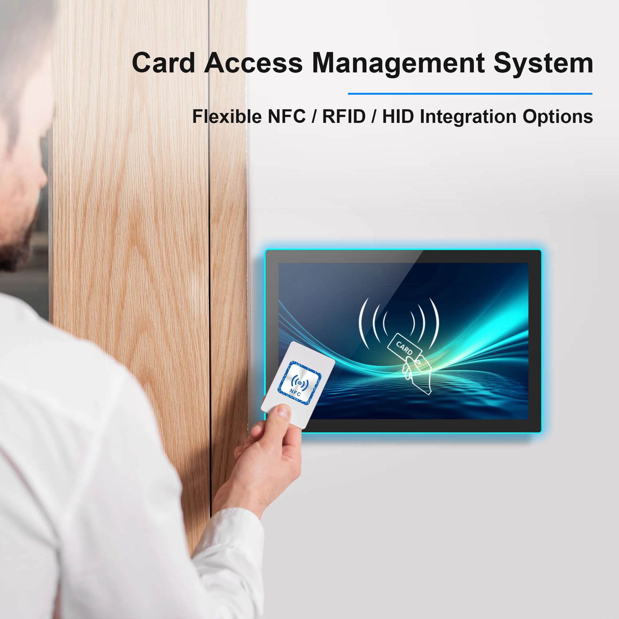 New 10.1 Inch Library Book Search Tablet Android 11 2+16GB POE NFC Wall Mount Edge LED Light With Barcode Scanner