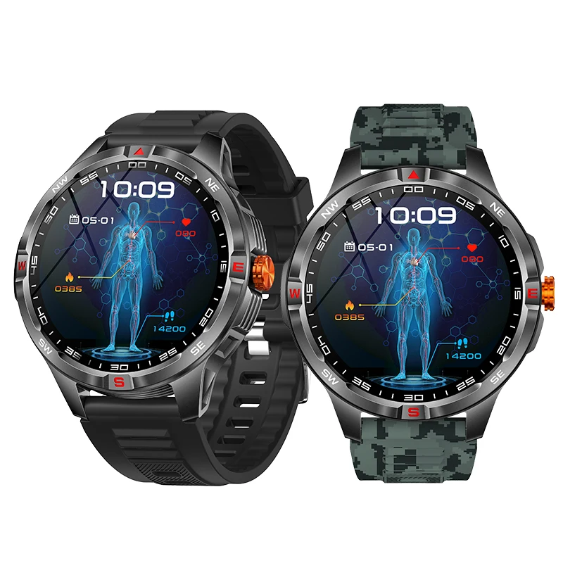 

V45 1.46-inch HD Screen 1000mAh Massive Battery Compass IP68 Waterproof bluetooth Call Heart Rate Sleep Monitor Smart Watches
