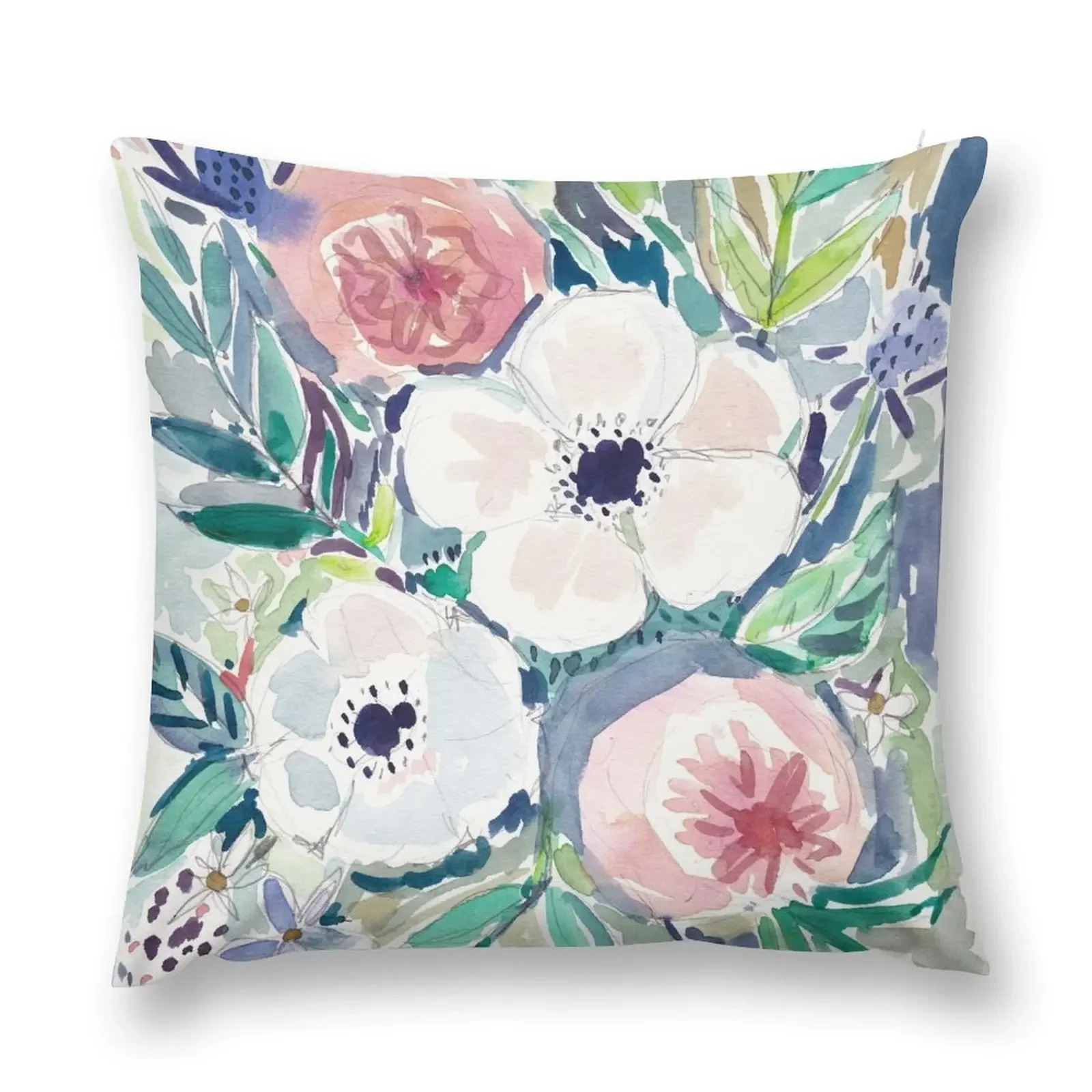 

WHITE ANEMONE FLORAL Throw Pillow Decorative Cushions For Living Room Pillow Cover pillow