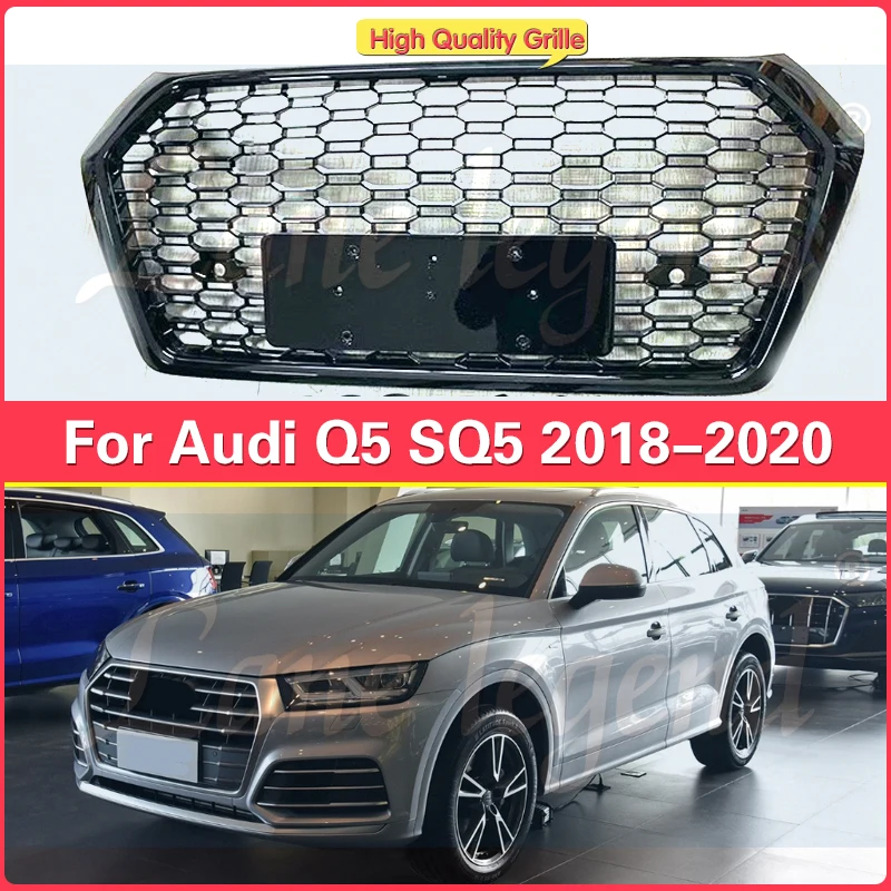 Car Auto Parts For RSQ5 Style Front Bumper Mesh Hood Grill Grille for Audi Q5 2018 2019 2020  ABS Bumper Gril For RSQ5 Grill