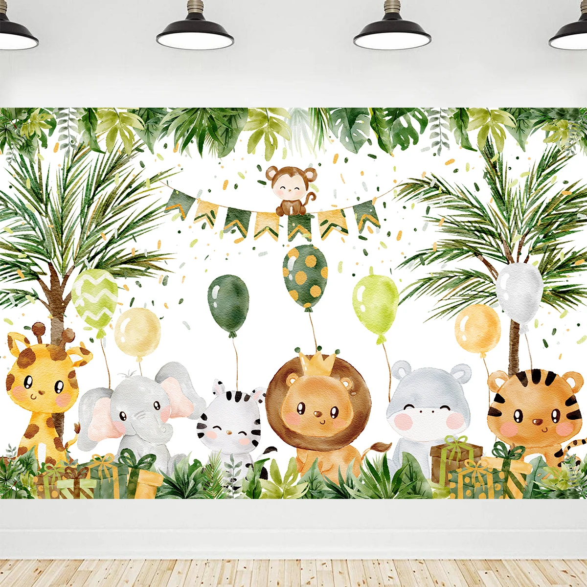 Jungle Animals Backdrop Wild One Party Decoation Jungle Safari Birthday Decorations Baby Shower Boy Gril 1st Birthday Background