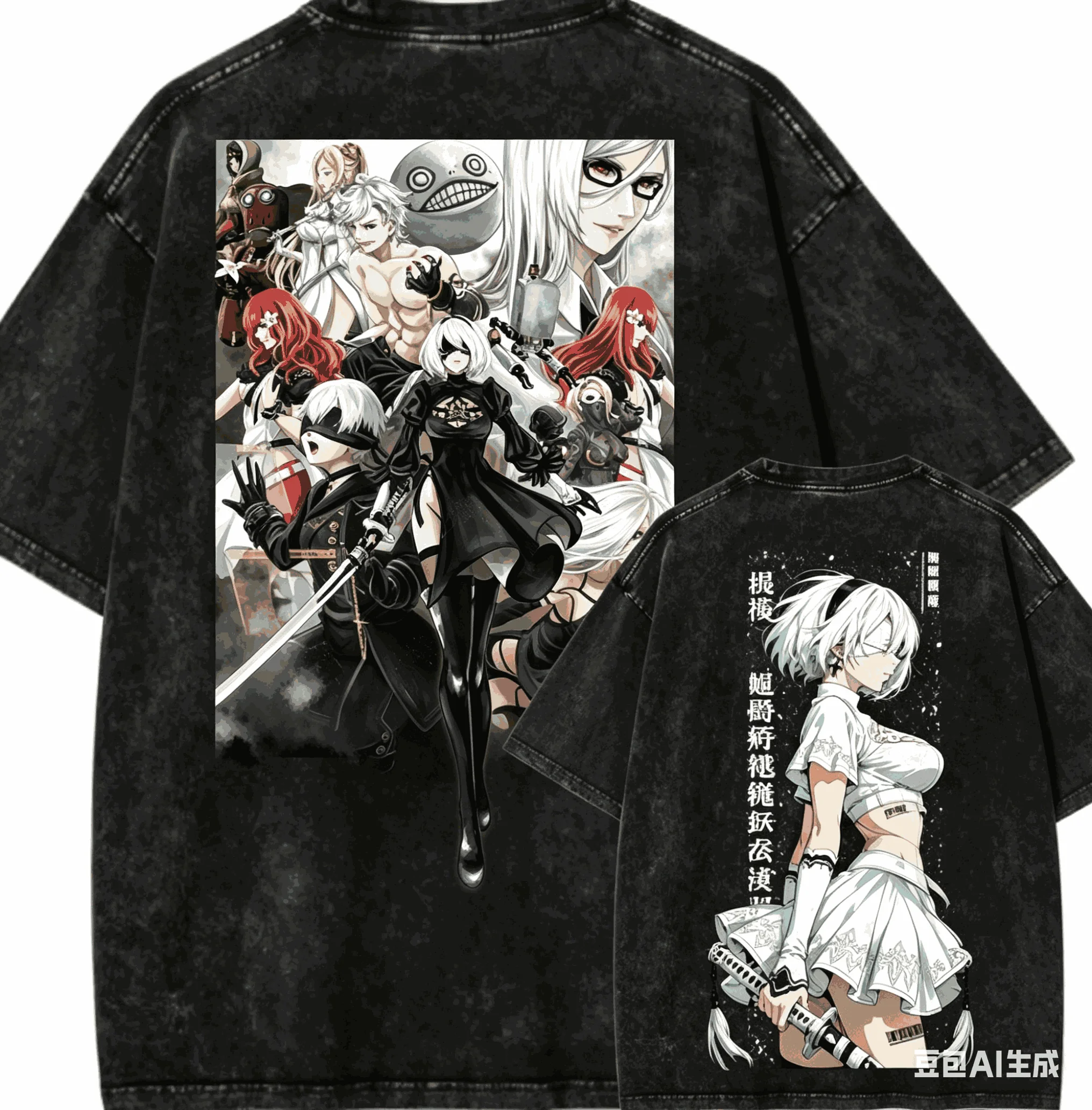 NieR Automata Washed T-shirt 2026 New Model personality Clothes shirt Year round clothing Vintage Loose Couples hot product soft view 3