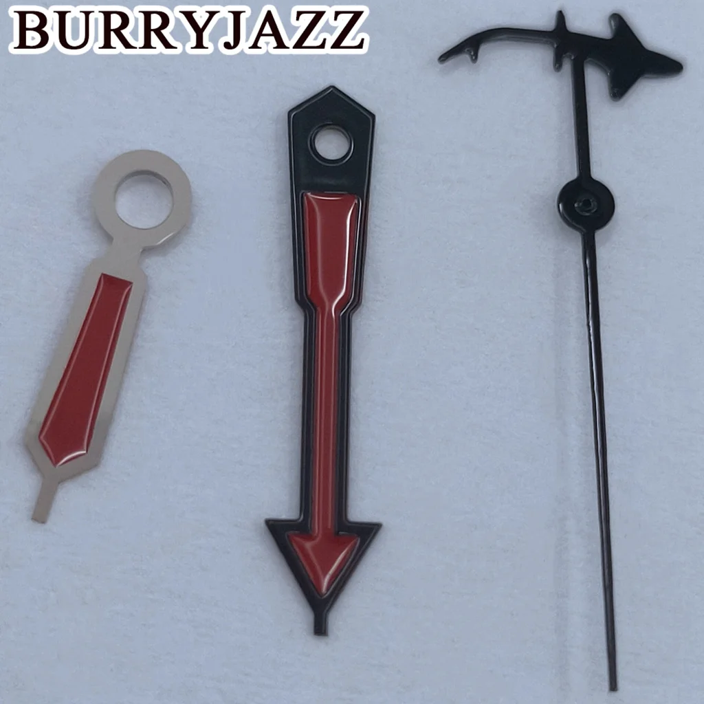 BURRYJAZZ NH35 NH36 NH38 7S26 7S36 4R35 4R36 Watch Hands Silver Red Black Hands Green Luminous