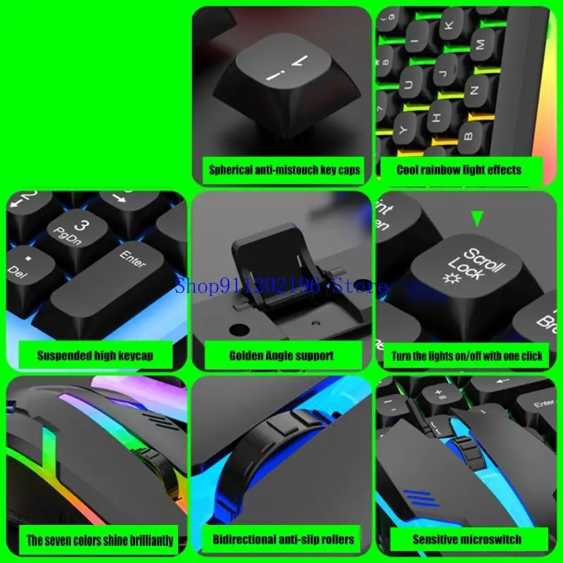 Teclado Gamer com Fio para PC, Teclado Mecânico Retroiluminado por LED com 104 Teclas